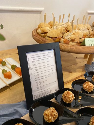 Alérgenos y menú completo en formato cóctel