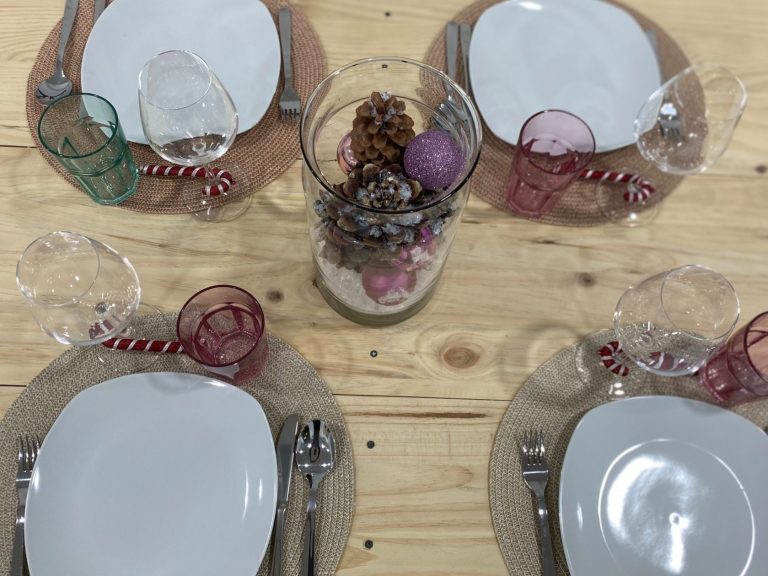 Mesa completa al estilo Navidad en GDM