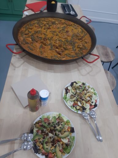 Zona de servicio preparada para evento