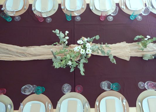 Detalle de mesa en celebración íntima