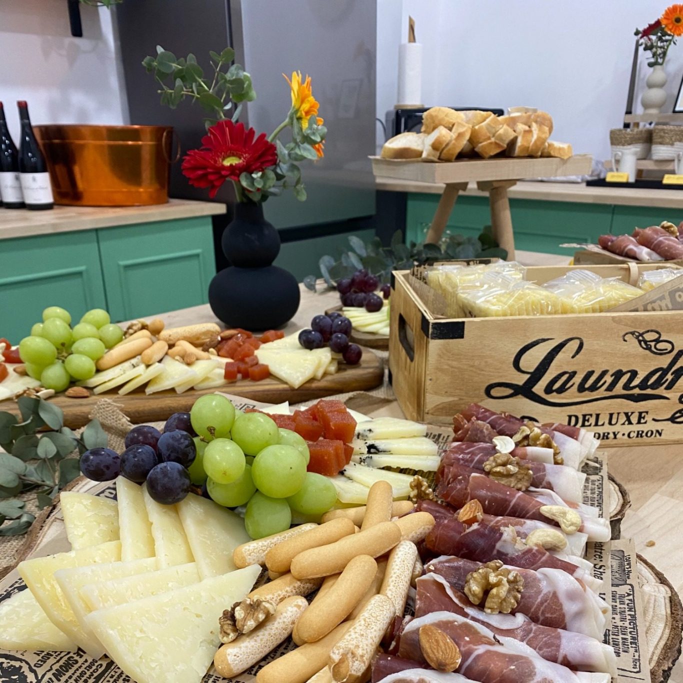 Menú para grupos, aperitivo completo, menú de arroz Isla de cocina con aperitivo para grupos