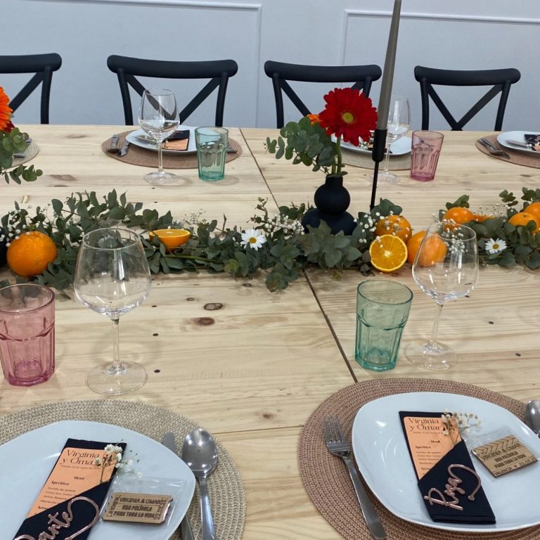 Mesa personalizada evento privado, flor natural