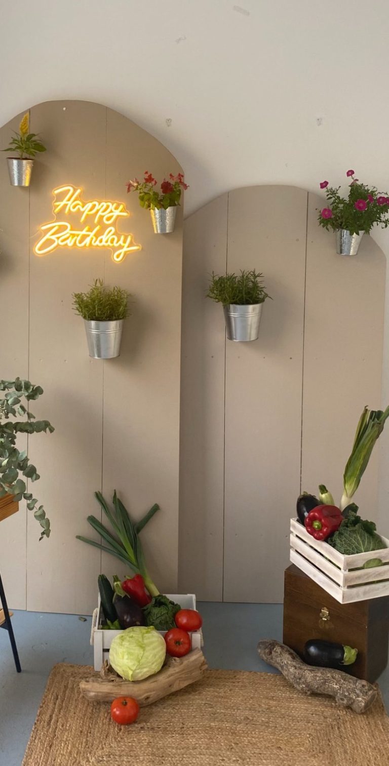 Rincón de bienvenida huerta personalizado en Valencia